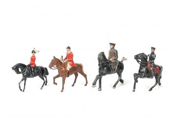4x Vintage Lead Metal Soldiers Horse Jockey Britains England