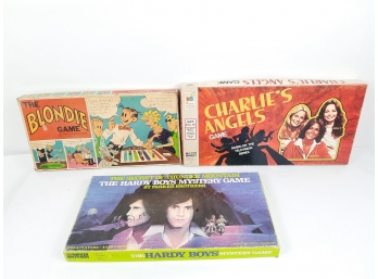 3x Vintage Board Games -Parker Brothers Blondie & The Hardy Boys Mystery Game & Milton Bradley Charlies Angels