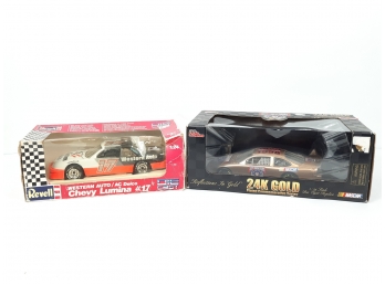 2x Revell & Racing Champions 1:24 Scale Diecast Metal Race Cars 1990's In Boxes Chevy Lumina, 24K Gold Plated