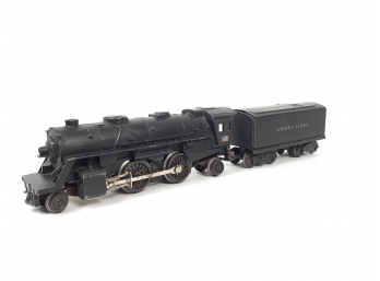 Vintage Lionel O Gauge 2-4-2 Locomotive & 6654W Whistle Tender Die-Cast Metal