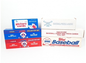 Lot Of 6 MLB Box Sets 1988 1989 1990 TOPPS, SCORE & Donruss Baseball Picture Cards -1990 Score Is NEW & SEALED