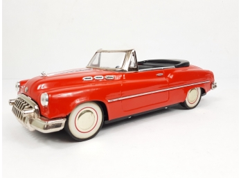 Vintage 1950 Buick Open Convertible Tin Friction Model Car - 11' Long, Excellent Working Condition