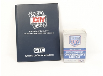 2pc Lot -  Super Bowl XXIV Collectors Ed Card Set Broncos Vs 49ers & Super Bowl XXV NFL Pro Set 160 Card Set