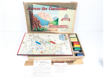 Vintage Parker Brothers 1952 'Across The Continent' Game With Metal Train Pieces Orig Box & Instructions!