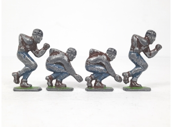 Vintage 1930s 4pc Lot Of Painted Lead Football Player Figures