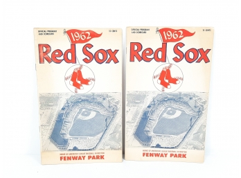 2x Original 1962 Boston Red Sox Fenway Park Official Program & Scorecard Red Sox Vs Detroit & Red Sox Vs Twins