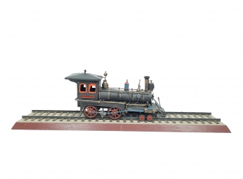 Vintage  Metal Locomotive 13' And Track Section 26.5' For Display - Non-Powered