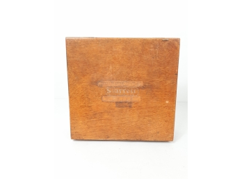 Vintage LS Starrett Wooden Tool Box 9.75' X 9.25' X 3.25' H W Misc Tools Drill Bits