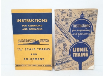 2x ORIGINAL Vintage Lionel & American Flyer Instruction Books For Assembling And Operating Model Trains 1951