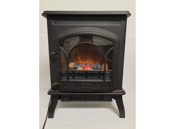 Sylvania Electric Stove Fireplace Infra Red Heater 1500 Watts EXC WORKING COND 23' Portable Free Standing BLK