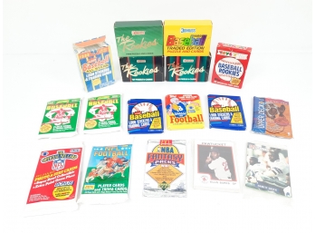 4 Boxes 1987 1988 & 1989 Donruss The Rookies & Traded Edition Baseball Cards W Puzzlen& 11 Asst Packs NFL NBA