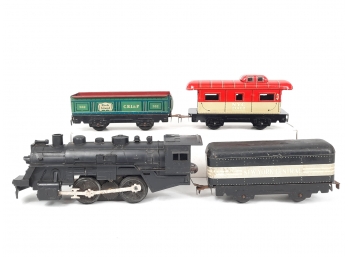 Vintage Marx O Gauge Locomotive, New York Central Coal Tender, Caboose & Rock Island Gondola Original
