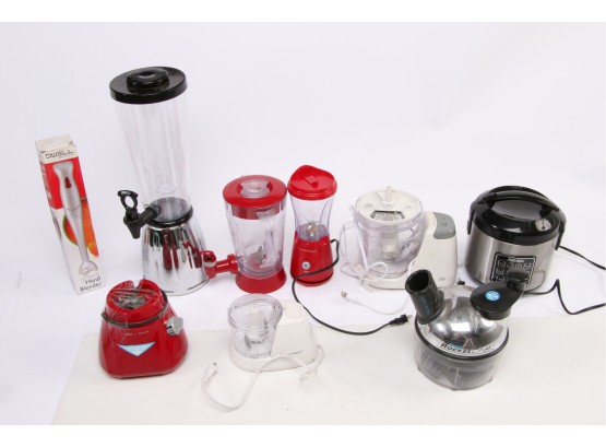 Group Of Small Household Appliances Blenders Rice Cooker Choppers Etc