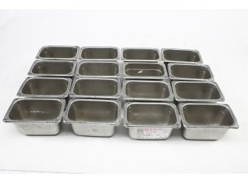 Lot Of 16 Used Stainless Steel Prep Table / Steam Table Commercial Food Pans