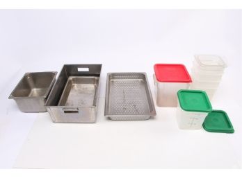 Misc. Group Of Restaurant Pans And Storage Containers