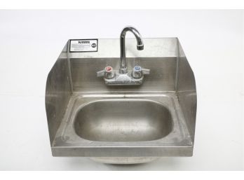 Krowne Metal HS-26L 16' Wide Hand Sink W/ Side Splashes & Gooseneck Spout Faucet