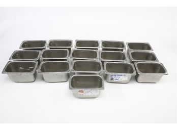 Lot Of 16 Stainless Steel Prep Table / Steam Table Commercial Food Pans