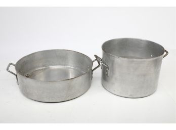 Pair Of Large Commercial Aluminum Pots