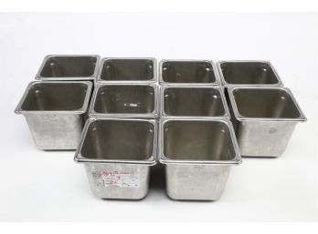 Lot Of 8 Used Stainless Steel Prep Table / Steam Table Commercial Food Pans