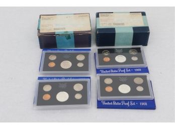 Four U.S. Coin Proof Sets 1968-1969