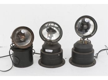 Group Of 3 Vintage Stage Lights Two Swivel