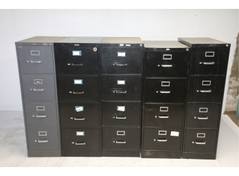Lot Of Five 4 Drawer File Cabinets Hon / Premier / Stylex