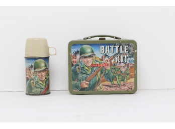 Vintage Metal Battle Kit # 2878 Lunch Box And Thermos Bottle 1965