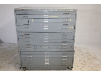 Safco 15 Drawer Blue Print Cabinet With Dolly