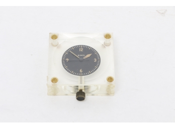 Great Vintage Le Coultre Acrylic Holder Desk Clock
