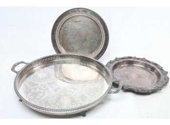 Lot Of Silver Plate Serving Trays