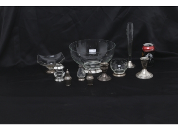 Lot 2- Etched Glass Sterling 10 Pieces