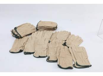 18 Pairs Of Leather Pig Skin Work Gloves Size M