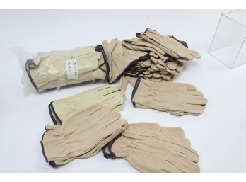 22 Pairs Of Leather Pig Skin Work Gloves  Size M