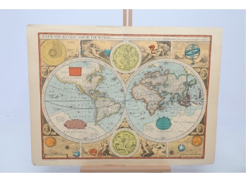 Vintage Rand McNally  World Map Of 1629