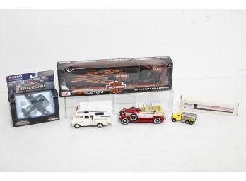 Group Of Die Cast Toy Model Cars & Including Maisto Harley Davidson Truck