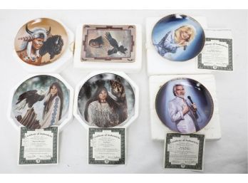 Lot Of 4 Franklin Mint & The Bradford Exchange Native American Indian Motif Plates & 2 Country Singers Plates