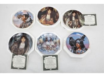 Lot Of 6 Franklin Mint & The Bradford Exchange Native American Indian Motif Plates
