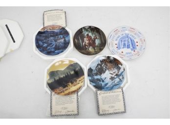 Lot Of 4 Franklin Mint & The Bradford Exchange Native American Indian Motif Plates & 1 Lincoln Plate