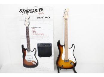 FENDER Starcaster Electric Guitar Strat Pack Kit Including Guitar Amplifier SP-10 - NEW