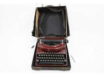 Remington Rand Portable Noiseless Typewriter Red Color