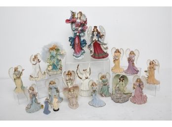 Group Of Angels Figurines Mainly From Thomas Kinkade Angels Of Inspiration Collection And Lenox