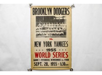 Vintage Repro Brooklyn Dodgers And New York Yankees 1955 World Series Poster