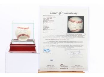 Very Rare Mickey Mantle HOF '74 Autographed Baseball With JSA Letter Of Authenticity