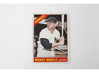 1966 Topps Mickey Mantle Baseball Card - Original Topps Baseball Card - #50 -