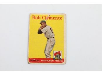 1958 Topps Bob Clemente #52 - G/VG Condition Card. Early Roberto Clemente Card.