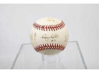 Roy White Autographed Stat Ball JSA Cert MM34592