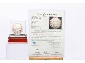 Derek Jeter And Mariano Rivera 2002 Team Autographed Baseball With JSA Letter Of Authenticity