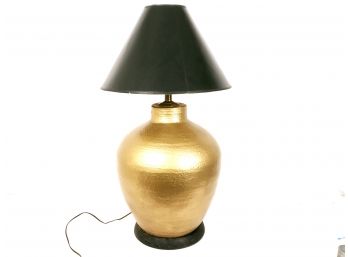 Extra Large Mid Century Hollywood Regency Gold Black Table Lamp