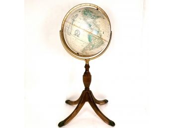 40' Tall Crams Imperial World Globe On Wooden Stand