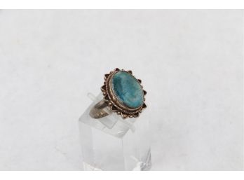 Vintage Sterling Silver  Turquoise Ladies Ring Size 7